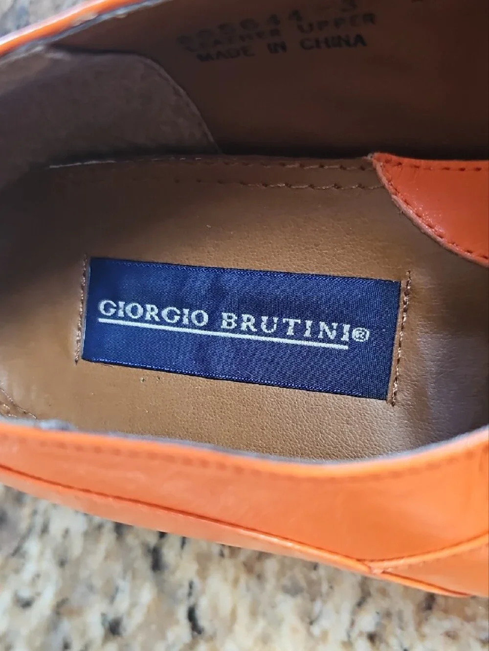 Giorgio Brutini Orange Leather Oxfords Gold Lion Eyelet Dress Shoes - Size 11M